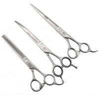 6.5'' 7'' 7.5'' 8 Inch Professional Dog Cat Thinning Curved Shears Tool Pet Grooming Scissors Set